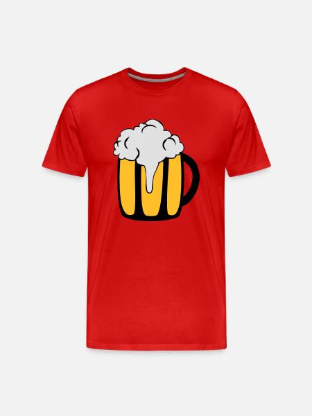 Bierglas - Männer Premium Bio T-Shirt - Rot