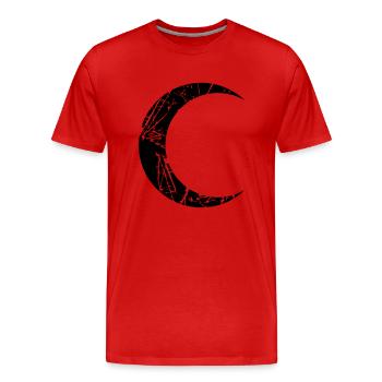 kratzer risse mond sichelmond halbmond nacht vollm - Männer Premium Bio T-Shirt - Rot - Vorne - Damien (186cm)