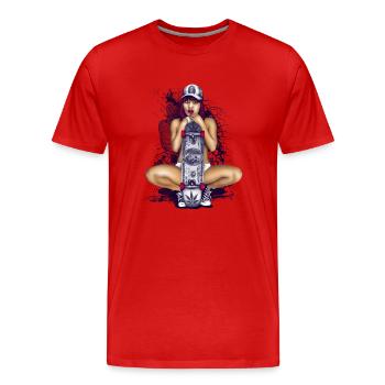Penny patineuse - T-shirt bio Premium Homme - rouge - Devant - Damien (186cm)