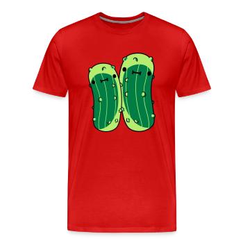 2 kleine gurken mit suessem - Männer Premium Bio T-Shirt - Rot - Vorne - Damien (186cm)