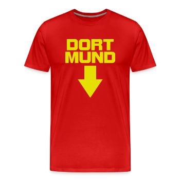 dortmund - Männer Premium Bio T-Shirt - Rot - Vorne - Damien (186cm)