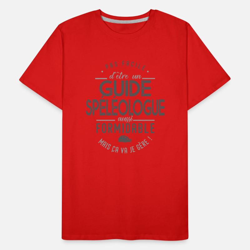 cadeau guide spéléologue formidable métier guide T-shirt bio Premium Homme