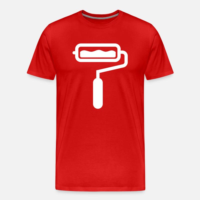 Maler Silhouette icon - Männer Premium Bio T-Shirt - Rot