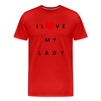 T-shirt avec une inscription pour les amoureux - T-shirt bio Premium Homme - rouge - Devant - Damien (186cm)