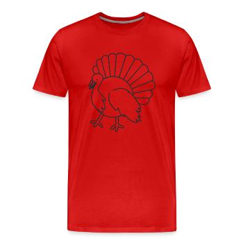 Dinde ronde montrant - T-shirt bio Premium Homme - rouge - Devant - Damien (186cm)