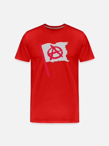 Flag anarchy symbol logo - Men's Premium Organic T-Shirt - red