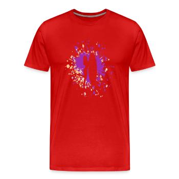 Surfer Girl Color Splash - Men's Premium Organic T-Shirt - red - Front - Damien (186cm)