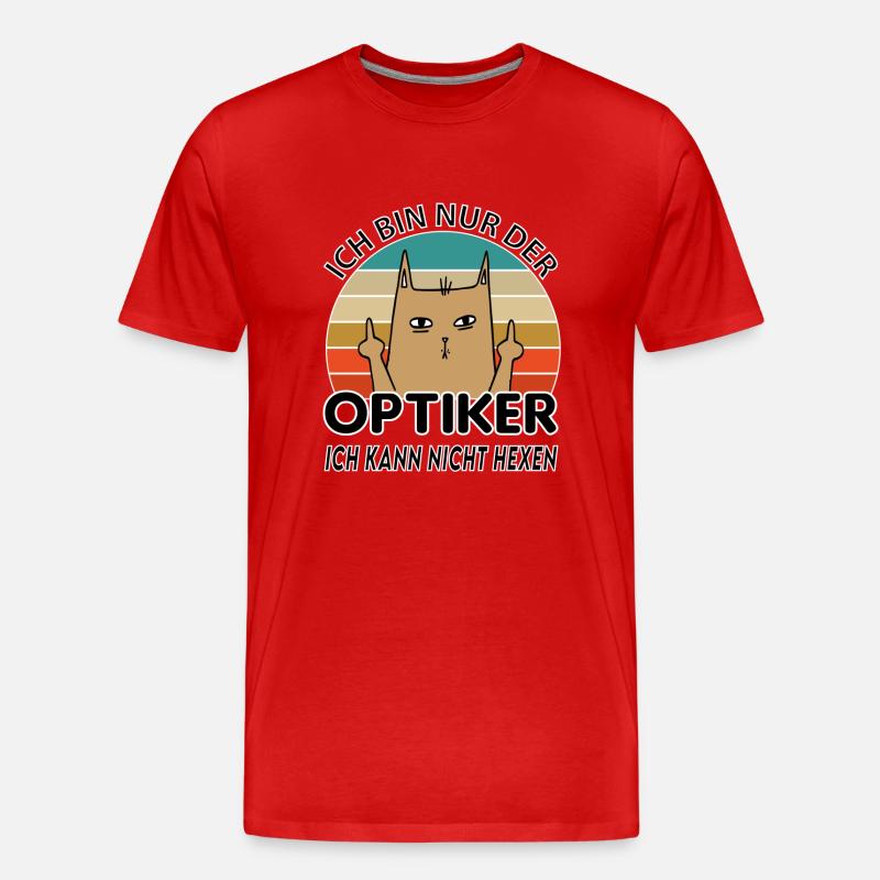 Optiker - Männer Premium Bio T-Shirt - Rot