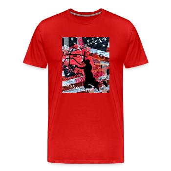 Conception de basketball - T-shirt bio Premium Homme - rouge - Devant - Damien (186cm)