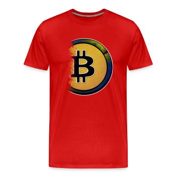 Bitcoin Crypto Currency New Virtual Life 2 - Men's Premium Organic T-Shirt - red - Front - Damien (186cm)