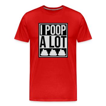 Je fais beaucoup caca - T-shirt bio Premium Homme - rouge - Devant - Damien (186cm)