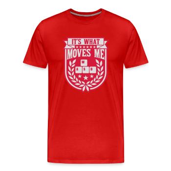 c’est ce qui m’émeut - T-shirt bio Premium Homme - rouge - Devant - Damien (186cm)