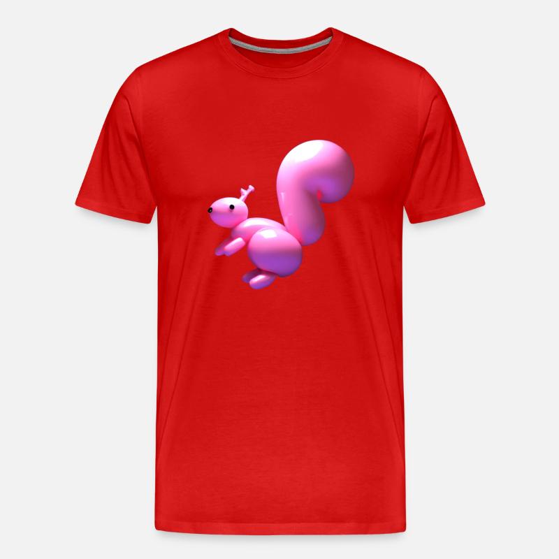 Luftballon Eichhörnchen in rosa - Männer Premium Bio T-Shirt - Rot