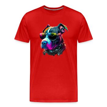 American Staffordshire Terrier Dogs Staffordshire - Men's Premium Organic T-Shirt - red - Front - Damien (186cm)