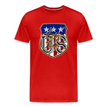 US 4th July - Men's Premium Organic T-Shirt - red - Front - Damien (186cm)