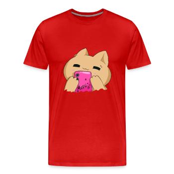 Miaou - T-shirt bio Premium Homme - rouge - Devant - Damien (186cm)
