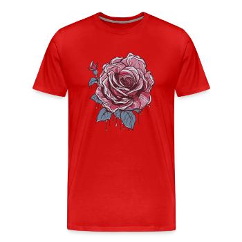 Rose rouge - T-shirt bio Premium Homme - rouge - Devant - Damien (186cm)