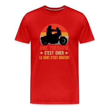 le vent c'est gratuit - T-shirt bio Premium Homme - rouge - Devant - Damien (186cm)