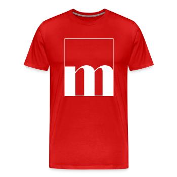 Lettre alphabet m - T-shirt bio Premium Homme - rouge - Devant - Damien (186cm)
