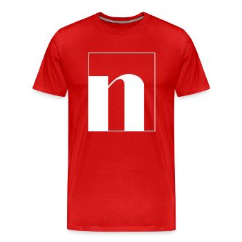 Lettre alphabet n - T-shirt bio Premium Homme - rouge - Devant - Damien (186cm)