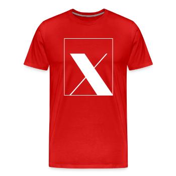 Buchstaben-Alphabet x - Männer Premium Bio T-Shirt - Rot - Vorne - Damien (186cm)