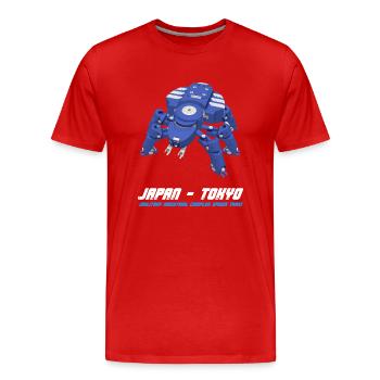Cyberpunk Mecha A.I. Cosplay Anime Robot Tshirt - Men's Premium Organic T-Shirt - red - Front - Damien (186cm)