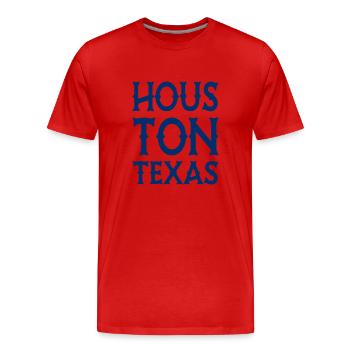 Dallas - Texas - États-Unis d’Amérique - États-Unis - T-shirt bio Premium Homme - rouge - Devant - Damien (186cm)