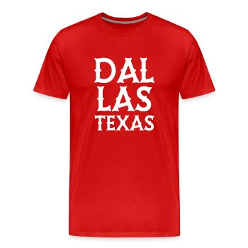 Dallas - Texas - États-Unis d’Amérique - États-Unis - T-shirt bio Premium Homme - rouge - Devant - Damien (186cm)