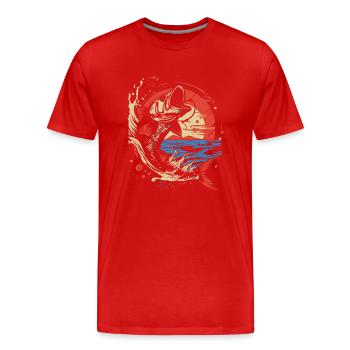 Angeln Fishing Ausflug Fische See Angelrute fisher - Männer Premium Bio T-Shirt - Rot - Vorne - Damien (186cm)