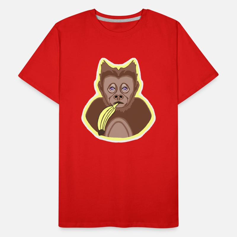 Äffchen mit Banane Männer Premium Bio T-Shirt