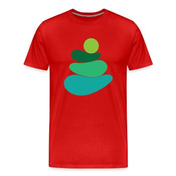 Green rock/rock logo - Men's Premium Organic T-Shirt - red - Front - Damien (186cm)