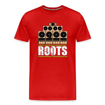 Roots Reggae - Men's Premium Organic T-Shirt - red - Front - Damien (186cm)