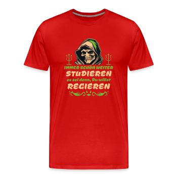 Politique - Dicter des rimes - Continuez à étudier - T-shirt bio Premium Homme - rouge - Devant - Damien (186cm)