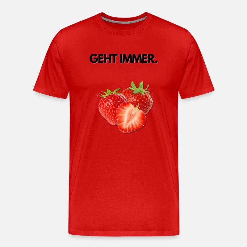 Erdbeeren. Geht immer. - Männer Premium Bio T-Shirt - Rot