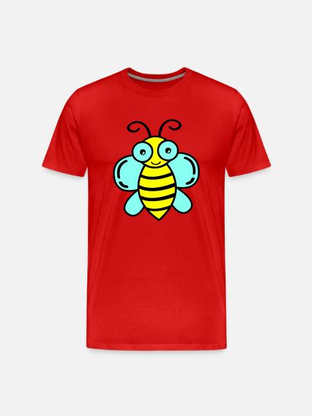 Bee 02 - Men's Premium Organic T-Shirt - red