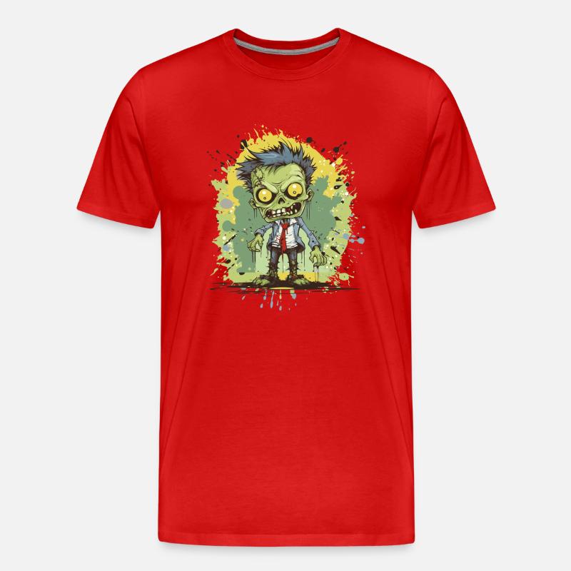 Zombie Comic - Männer Premium Bio T-Shirt - Rot
