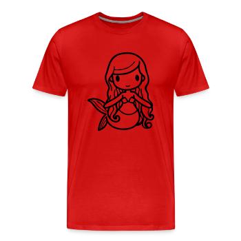 Sirène - T-shirt bio Premium Homme - rouge - Devant - Damien (186cm)
