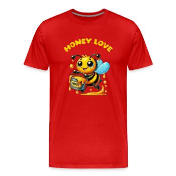 Abeille Abeille Abeille - T-shirt bio Premium Homme - rouge - Devant - Damien (186cm)