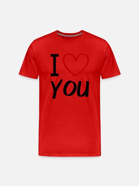 i love you - Men's Premium Organic T-Shirt - red