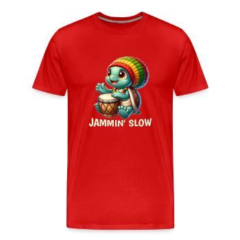 Tortue Reggae - T-shirt bio Premium Homme - rouge - Devant - Damien (186cm)