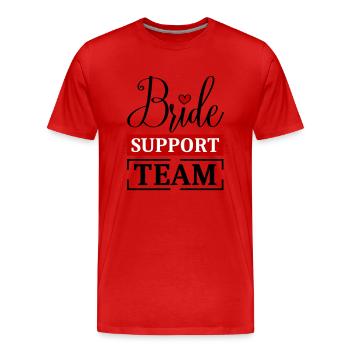 Équipe de soutien à la mariée - T-shirt bio Premium Homme - rouge - Devant - Damien (186cm)