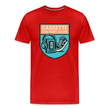 Cassette Culture Club - T-shirt bio Premium Homme - rouge - Devant - Damien (186cm)