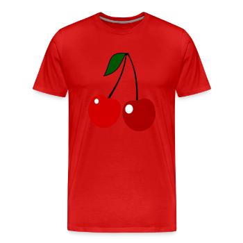 cherries kirschen veggie gemuese fruits21 - Männer Premium Bio T-Shirt - Rot - Vorne - Damien (186cm)