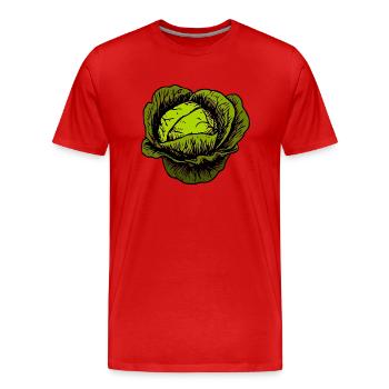 cabbage red cabbage white cabbage cabbage kale veggie gemuese - Men's Premium Organic T-Shirt - red - Front - Damien (186cm)