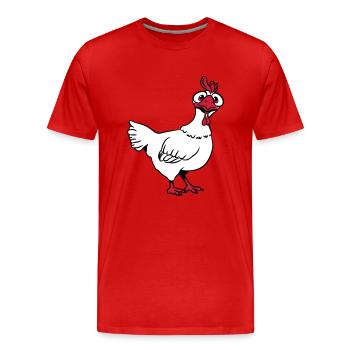 Stupid funny chicken - Men's Premium Organic T-Shirt - red - Front - Damien (186cm)
