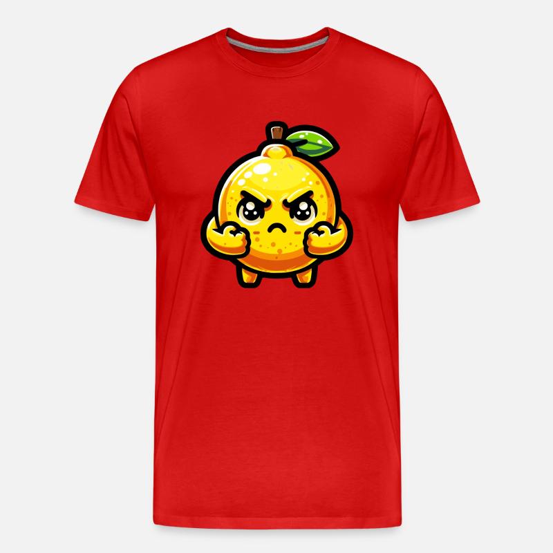 Wütende Zitrone - Männer Premium Bio T-Shirt - Rot