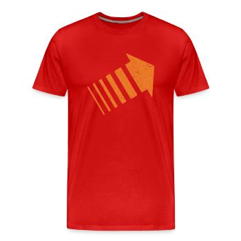 Serie LEGION Fleche orange Vintage - T-shirt bio Premium Homme - rouge - Devant - Damien (186cm)