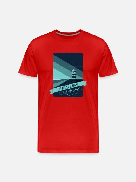 Pilsumer Leuchtturm - Männer Premium Bio T-Shirt - 