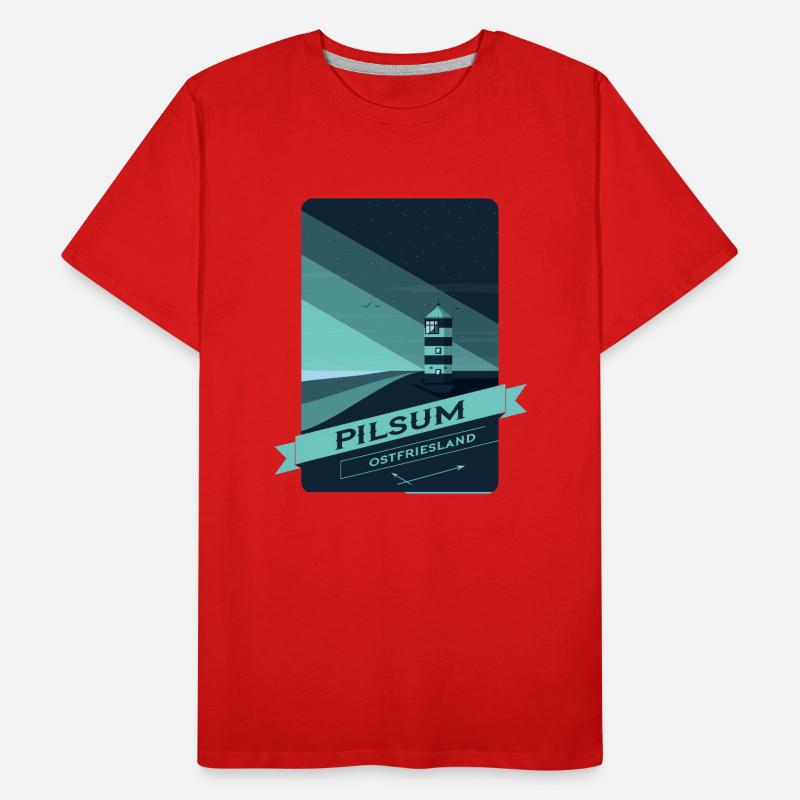 Pilsumer Leuchtturm Männer Premium Bio T-Shirt