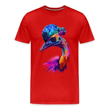 Kasuar - Männer Premium Bio T-Shirt - Rot - Vorne - Damien (186cm)